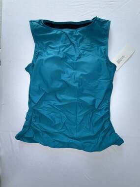 Firpearl Women's High Neck Side Ruched Tankini Swim Top (b32)
